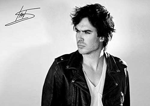 LJW Ian Somerhalder The Vampire Diaries Damon Salvatore, signiertes Poster, A4