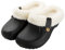 CELANDA Clogs Gefüttert Damen Herren Warm Hausschuhe Wasserdichte Gartenclogs mit Fell Frauen Geschlossen Lined Clogs Winter Plüsch Pantoletten Schwarz D 39/40 EU