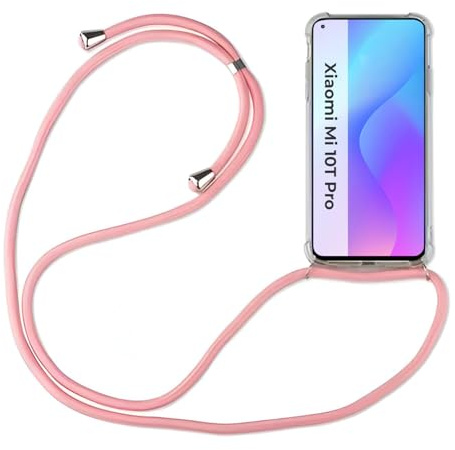 betterfon Hülle Kompatibel mit Xiaomi Mi 10T Pro | Handykette Smartphone Halskette Hülle mit Band | Handyhülle mit Kordel zum Umhängen Kompatibel für Mi 10T Pro | Rosa