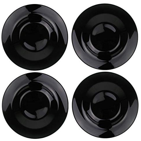 Acoroc Pizzateller Ø 32cm oder Pastateller Ø 28,5cm in Weiß oder Schwarz - 2er, 4er oder 6er Sets - Spülmaschinenfest Mikrowellengeeignet (Pasta Ø 28,5cm - Schwarz, 4 Stück)