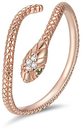 Silber Vintage Gelbgold Rose Gold Schlangenring Verstellbare Fingerringe Indischer Retro Offener Ring Für Damenmode