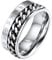 FaithHeart Spinnerring für Herren Jungen, Kette Mitterring zum drehen, Edelstahl Kette Fingerring mit Rune Symbol, Punk Fingerring mit Geschenkbox für Geburtstag Valentinstag