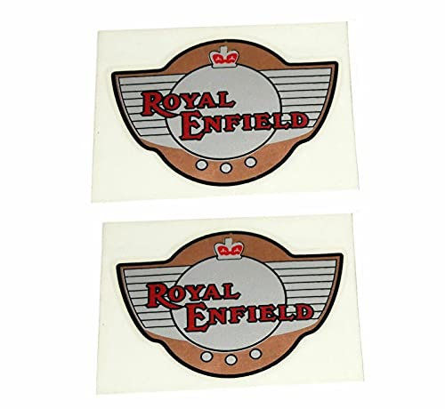 AEspares Passend für Royal Enfield Bullet Flügelkronen-Tank-Abzeichen-Set.