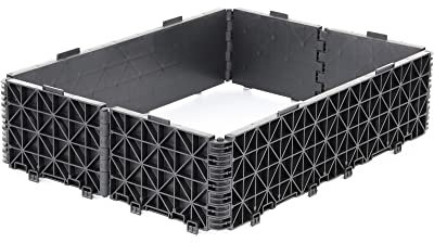 Palettenaufsatzrahmen 80 x 60 cm aus Kunststoff | 6 Scharniere | Rahmen für Halbpaletten, Holzpaletten, Kunststoffpaletten | Auch für Hochbeete