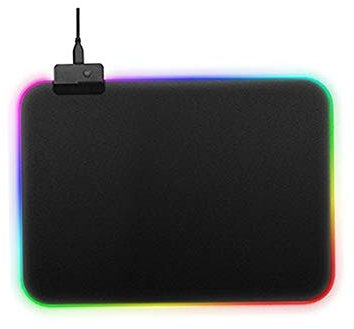 Tapis de souris de jeu à LED RVB - Base en caoutchouc antidérapante et étanche - 14 modes d'éclairage LED - Cadeau pour gamer