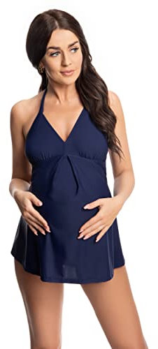 Selente Mummy Love Maillot de Bain Une pièce Grossesse/maternité, Maillot 1 pièce Bleu foncé, 46