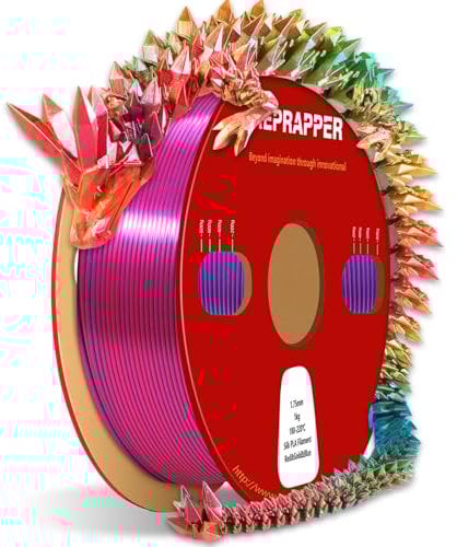 RepRapper Silk PLA Filament ,Mehrfarbige Filament PLA Dreifarbiges Filament 1.75 pla mehrfarbig ,1 kg (2,2 lbs),Silk Hochglänzende Oberfläche,3D Drucker Filament ,Rot/Blau/Gold