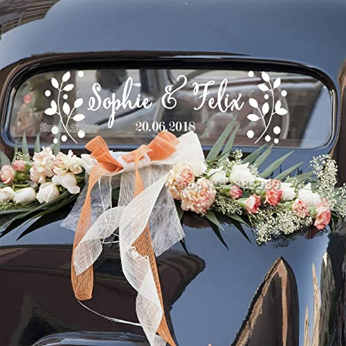 CZD Autocollant Personnalisé Mariage, 53x16cm, PVC, Transparent, Mariage, Mur, Voiture, Moto, Mural, Étanche, Usage Unique, Intérieur