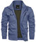 KEFITEVD Jacke Herren Übergang Frühling Herbst Herrenjacke Army Jacke Männer Übergangsjacke Outdoor Jacke Baumwolljacke Stehkragen Denimblau L
