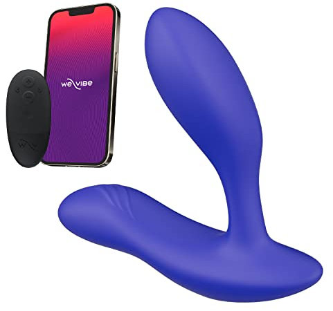 We-Vibe Vector + Virbierender Anal Plug - Prostata und Perineum Massager für Männer - Ferngesteuertes Anal Toy für Männer und Paare - App-gesteuert - Flexibel - Silikon Sextoy - Blau