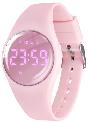 aswan watch Digitaluhr Kinder Mädchen Jungen mit Schrittzähler,Wecker,Stoppuhr, Licht,Datum-Sport Armbanduhr ohne App und Handy mit Silikonarmband