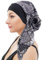 Kopftuch für Frauen Kopfbedeckung Damen Chemo Kopfbedeckung Im Voraus Gebunden Set Plissiert Headwrap Schals Gap Mütze Damen -Schwarz -2