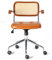 ZEYHOME Rattan Bürostuhl,bequem Ergonomisch Drehstuhl Höhenverstellbar Retro Schreibtischsitz Gepolstertem Armlehne Stuhl,Um 360° Drehbar, Bis 150kg(56x56x54cm(22x22x21inch), Yellow)