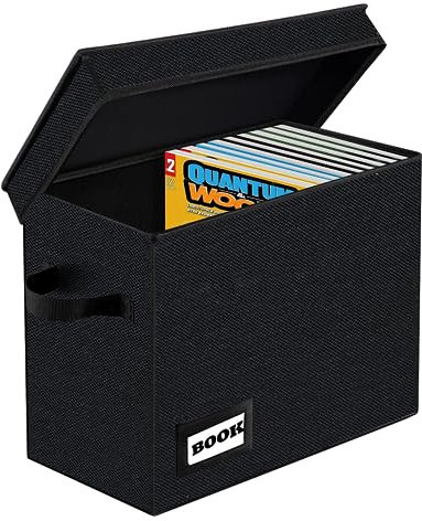 YNSZAS Comic-Buch-Aufbewahrungsbox, Comic-Schutz, Organizer, 40,1 x 19,8 x 30 cm, zusammenklappbare kurze Comic-Box, für 160–180 Comic-Bücher, robuster Comic-Bücher-Behälter (UPGRAT Schwarz)