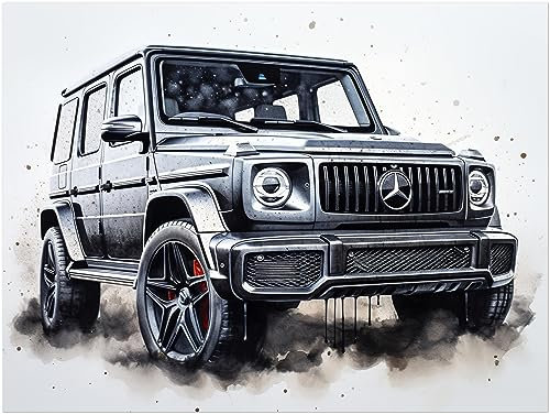 Generisch Auto Poster - Mercedes Benz G63 Sportwagen Kunstdruck Illustration Wandbild P244N (30x40 cm)