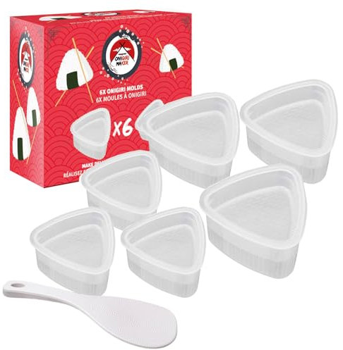 Moules Onigiris Takonashi® - 6 Moules de Fabrication de Sushi Onigiri en Triangle - Réalisez Facilement des Plateaux Sushis - Kit Cuisine Japonaise Facile à Utiliser - OriginalCorner®