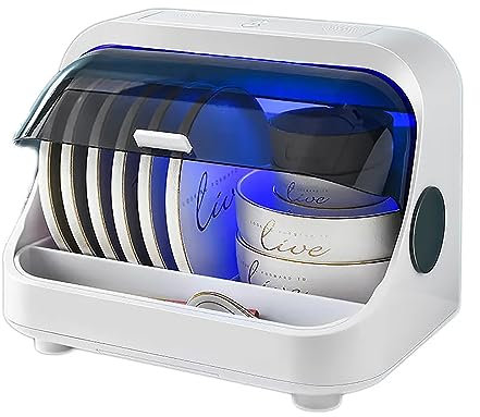UV Cleaning Cabinet - 99.9% Cleaning Ability, USB Chargeable, Multi-Function Tableware Disinfection Machine - Perfect For Home Kitchen, Office, Salon - Removable Drain Plate, One Key Operation