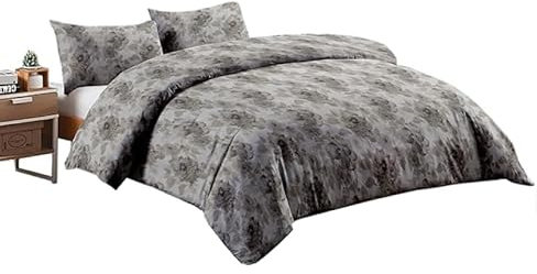 INTRECCI Set Elegante Copripiumino in Cotone Sacco + Federe, Parure Biancheria Letto più Misure (Set Matrimoniale + 2 Federe, Rose)