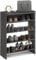 KOMTO Schuhregal Schmal - Schuhablage Flur mit 4 Ebenen Offener Schuhschrank Schuh Organizer Platzsparend | Elexis Anthrazit 60 x 25 x 80 cm