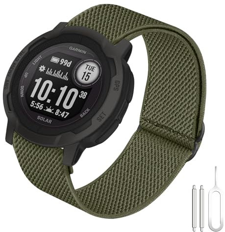 BOJYS Nylon Armband für Garmin Instinct 2, 22mm Elastische Dehnbares Nylon Ersatzarmband Ultraleichtes Sport Armbänder für Instinct, Instinct Tactical, Instinct Tide, Instinct Esports, Instinct Solar