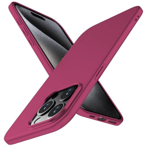 X-level for iPhone 15 Pro Case, [Guardian Series] Ultra Thin Soft TPU Bumper Matte Lightweight Anti-Scratch Flexible Gel Protective Phone Cover Compatible with iPhone 15 Pro 6.1 inch - Wine red