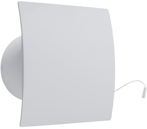 Vent Systems 125 mm elektrisch Badezimmer badlüfter mit Zugschalter – Wand-, Deckenmontage – geräuscharmer Leise Abluftventilator – growzelt lüftung - klimaanlage Ventilator für Zuhause, Küche, Garage