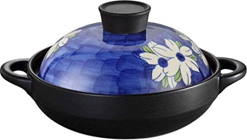 Olla marroquí de 27,5 cm, cazuela de cerámica, olla de cocción lenta, olla resistente a altas temperaturas, adecuada para horno, estufa de gas, horno microondas, estufa eléctrica de cerámica
