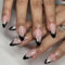 NATOSU Lot de 24 faux ongles à presser - Taille moyenne - Noir nacré - 3D - Manucure des doigts pour femmes et filles