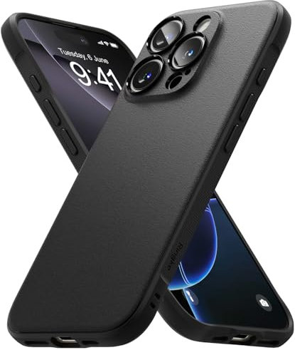 Ringke Onyx [Enhanced Grip Texture] Compatible with iPhone 16 Pro Case, Slim Anti-Fingerprint Non-Slip Protective Phone Cover with Precisely Designed Camera Cutouts - Black