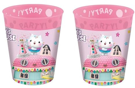 ILS I LOVE SHOPPING Lot de 2 verres réutilisables pour enfants 250 ml en plastique sans BPA, cadeau 500 lavages (pour Gabby)