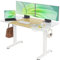 INNOVAR Stehpult aus Glas, 122 x 61 cm, höhenverstellbarer Schreibtisch, Tischplatte aus gehärtetem Glas und Holzplatte, schnell installierbar, Heimbüro, Stehpult mit 4 Voreinstellungen, Weißglas und