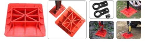 Plastic Farm Jack Base Plate & Handle Coupler (Off Road Red Pad Attachment)