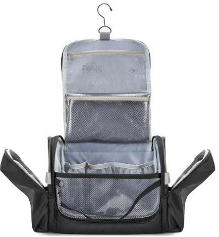 Prokva Kulturbeutel zum Aufhängen für Männer, Taktischer Dopp Kit Kulturbeutel, Großer Hygiene Organizer, Duschtasche für Camping im Freien, Schwarz