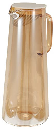 Cabilock Elegante Jarra de Agua de Vidrio Esmaltado Jarra de Jugo de Gran Capacidad Dispensador de Tapa para Cocina