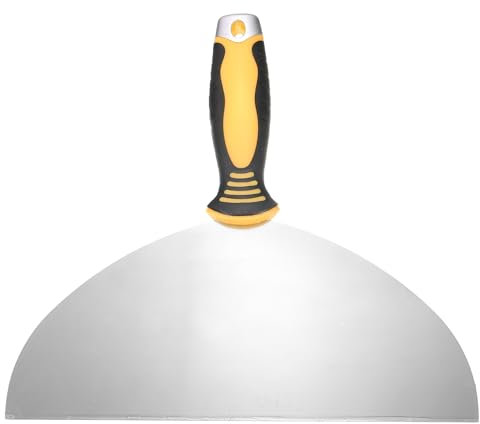 sourcing map Putty Knife 10 High Carbon Steel Paint Scraper Flexible Drywall Repair Mud Knife for Removing Cement Wallpaper Mud Adhesive Taping with Metal Hammer End