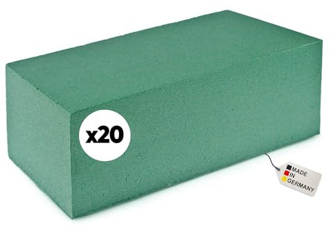matches21 HOME & HOBBY 20 STK. Steckschaum für Frischblumen grün in 22 x 11 x 8 cm