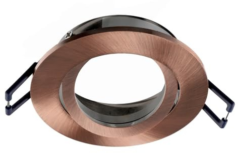 Planetitaly Einbaustrahler, runder Einbaustrahler, Loch, 70 mm, modernes Design, Farbe Kupfer, Braun, schwenkbarer Diffusor, Halterung aus Aluminium für Lampen GU10, GU5.3, (Kupfer, rund)