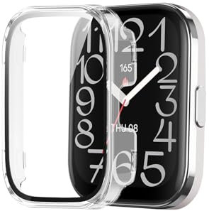 Mayfun Funda Compatible con Amazfit Bip 5, Ultra Delgada PC Carcasa con Protector de Pantalla, HD Anti-Arañazos, Fácil instalación - Transparente