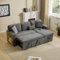GigaXynium Corner Sofa Bett Eckcouch Couch L-Form Schlafcouch Ausziehbar, Bettkasten und integriertem Regal (Dunkelgrau)