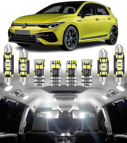 BMT xms 11pz Kit di Luci LED per Interni per Volkswagen VW GOLF GTI 6 7 MK6 MK7 2008-2018, Lampadine LED per Interni Auto e Camion 6000K Bianco Luminoso