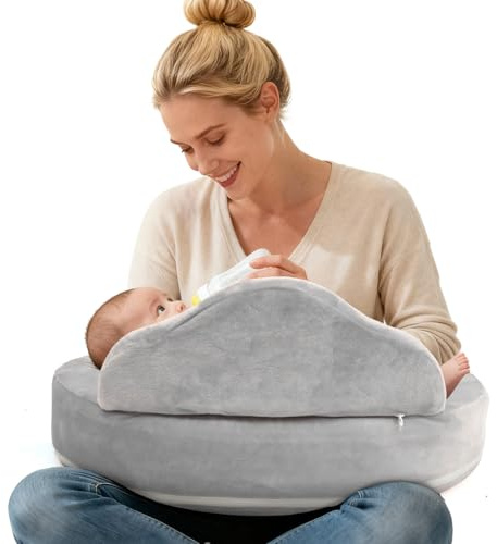 YGJT Nursing Pillow, Baby Breastfeeding Pillows, Memory Foam Feeding Pillow with Removable Cover and Adjustable Waist Strap, Baby Essentials for Newborn, Baby Gifts