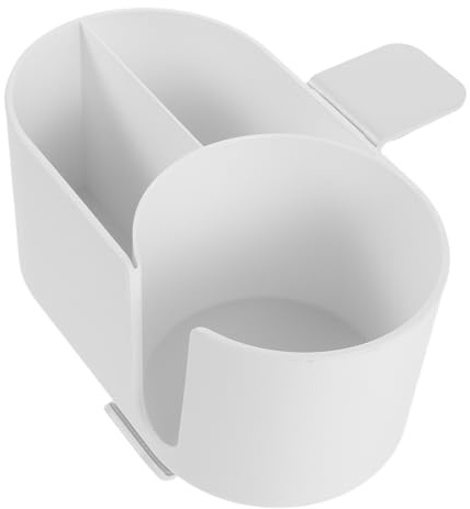 WEKAMOS Porte-gobelet de Bureau avec Crochet Casque Amovible Support Pince pour Tasse Organiseur Multifonction pour Poste de Travail Rangement Bouteille et Stylo Sous Bureau Blanc
