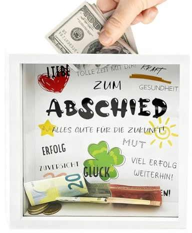 Spardose Bilderrahmen, 3D Bilderrahmen Sparbüchse Office Abschiedsgeschenk Kollegen 22x22cm Dankeschön Geschenke Chefin Weiße für DIY Kunstwerke Reisen Hochzeit
