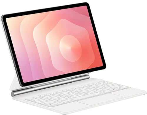 Funda Con Teclado Para Samsung Galaxy Tab S10 Plus/S9FE Plus/S9 Plus/S8 Plus/S7 FE/S7 Plus 12.4'', Soporte Magnético Flotante En Voladizo, Contiene Ñ,Funda Protectora ConTecladoRetroiluminado ,blanca