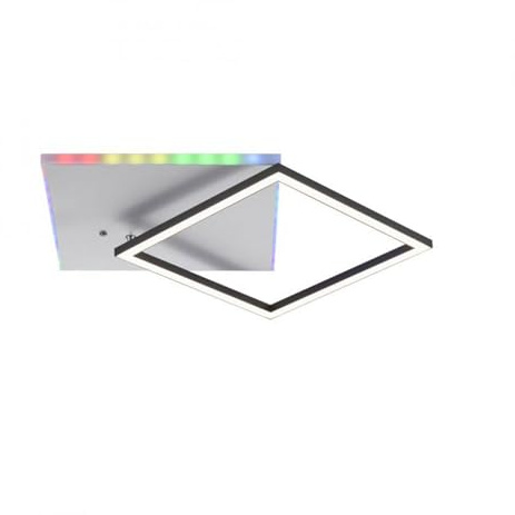 Deckenleuchte dimmbar Wohnzimmerlampe Regenbogen Nachtlicht Deckenlampe Fernbedienung LED, Memory, 1x LED 31W 2200lm 2700-5000 Kelvin, LxBxH 59x49x6 cm