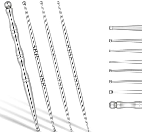 4 Stück Akupressurstift Set Edelstahl Tragbares Akkupressurstab Massagegerät Narbenstick Narbenstift Akupressur Stift Für Akupressur Tiefengewebs Massage Gesicht Und Körper