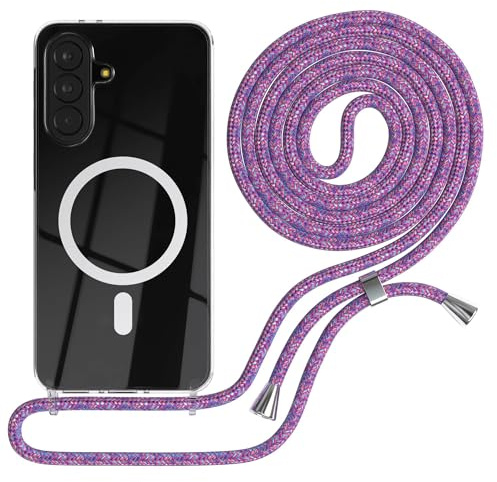 EAZY CASE - Handykette kompatibel mit Galaxy A37 Kette zum Umhängen Stoßfest Handyhülle für Galaxy A37 Silikon Hülle mit Band Handytasche Transparent als Fallschutz in Unicorn
