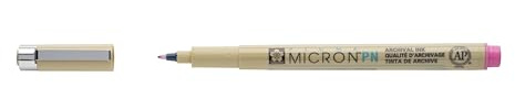 SAKURA Pigma Micron PN - Pink Plastic Nib Pen - Archival Ink - Fade Resistant - Quick Drying - Waterproof - Fine to Medium Lines - Ideal for Everyday Writing