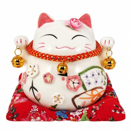 Starlet24 12cm Spardose Keramik Winkekatze Glückskatze Glücksbringer Maneki Neko HF14010-1