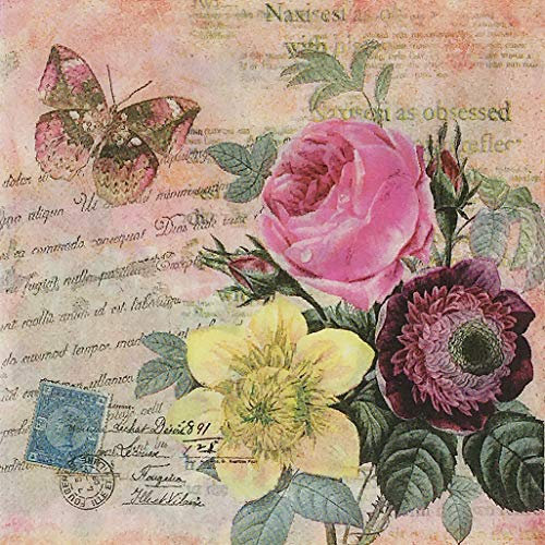 Farbige Papierservietten, 20 Stück Shabby Chic Servietten für Hochzeiten, Abendessen, Tee-Partys und Duschen, Naxisesi as obsessed Narcissus Daffodil Daffodilly
